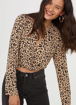 Блуза укороченная леопардовая h&m divided2 фото