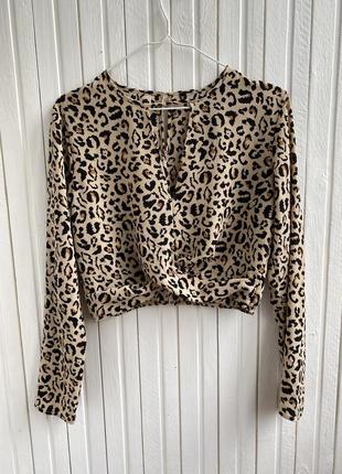Блуза укороченная леопардовая h&m divided4 фото