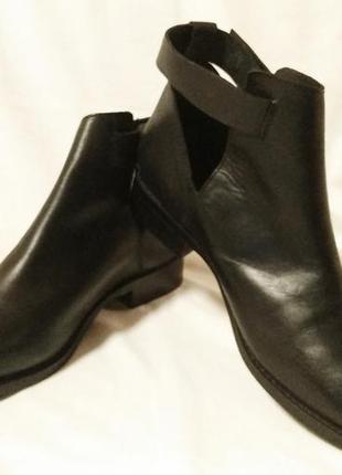 Ботинки женские, демисезонные, кожаные, черные office london