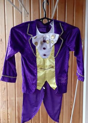 Детский костюм клоуна фрак рубашка+перука парук маскарадный карнавальный новогодний3 фото