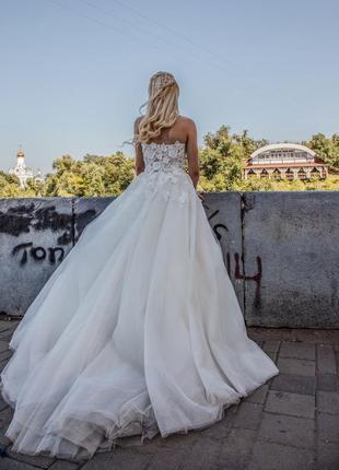 Выпускное вечернее платье белое свадебное1 фото