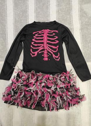 Карнавальна сукня скелет, чаклунка, відьма, леді вамп на 7-8 років