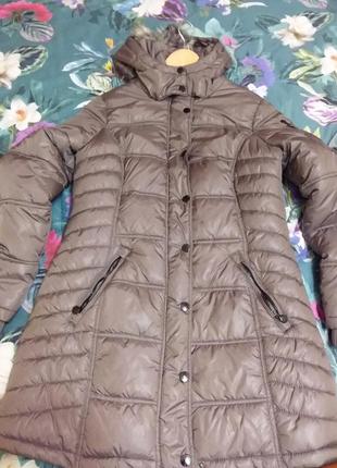 Куртка/пальто зі знімним хутром  14-16 розміру3 фото