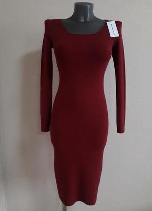 Обаятельное,облегающее ,качественное женственное платье с кашемиром, в микро рубчик1 фото