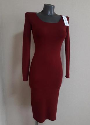 Обаятельное,облегающее ,качественное женственное платье с кашемиром, в микро рубчик4 фото