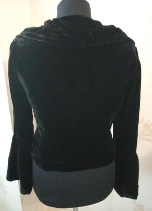 Натуральный нарядный бархатный пиджак, вискоза, шелк, секси декольте, per una4 фото