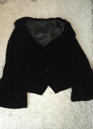 Натуральный нарядный бархатный пиджак, вискоза, шелк, секси декольте, per una3 фото