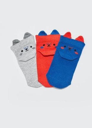 6-12 місяців 17-18 р новий фірмовий комплект набір 3 пари шкарпетки з вушками хлопчику lc waikiki1 фото