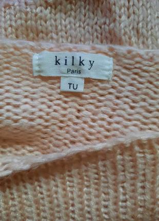 Стильний персиковий французький светр теплий та майже невагомий в стилі бохо з рукавами буф4 фото