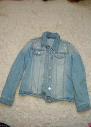 Джинсовка джинсова куртка на 9-10рокiв1 фото