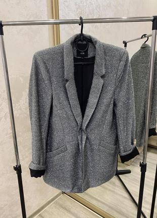 River island блейзер zara жакет пиджак удлиненный серый серебристый оригинал размер 38 м в наличии стильный демисезонный весна лето осень зима