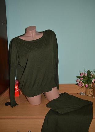 Костюм хакі укорочені кюлоти і кофта р. м