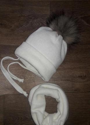 Зимний набор шапочка шарф перчатки3 фото