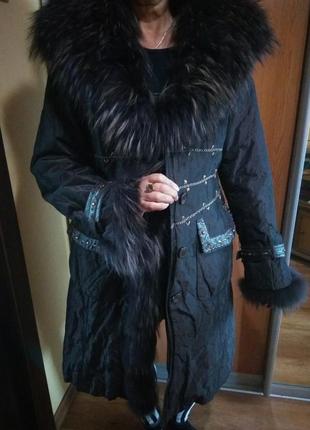 Зимнее пальто на подкладке из натурального кролика1 фото