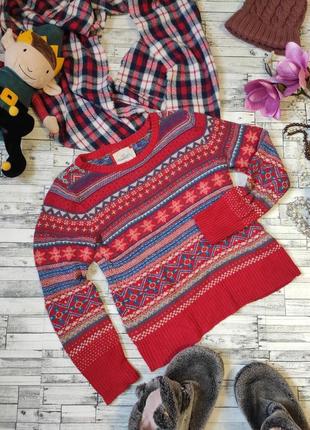 Свитер тёплый осень зима ангора красный m h&m