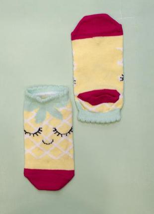 Шкарпетки для дівчинки короткі жовті ананасики 27-30р george  2339