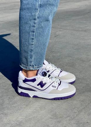 Кросівки new balance 550 purple logo1 фото