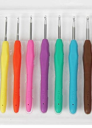 Набор крючков для вязания с силиконовой ручкой/ 9 шт