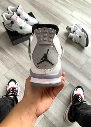Nike air jordan 4 retro grey-white4 фото