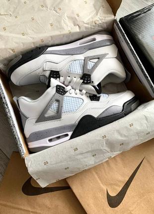 Nike air jordan 4 retro grey-white7 фото