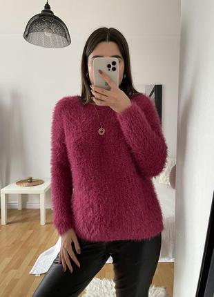 📎 малиновий пухнастий светр primark 🌺 8