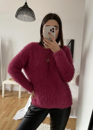 📎 малиновий пухнастий светр primark 🌺 9