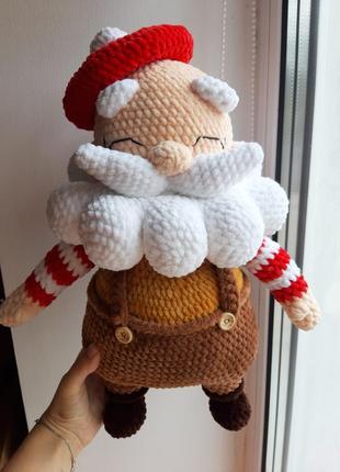 Санта клаус новорічний декор іграшка handmade1 фото