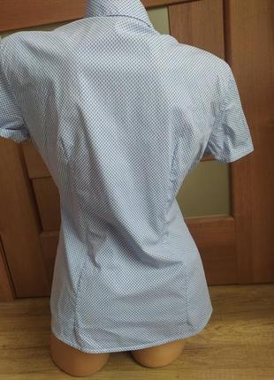 Ніжна біла блакитна блузка жіноча сорочка рубашка nara camicie3 фото