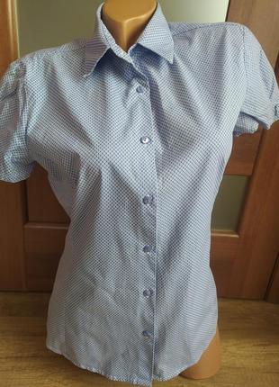 Ніжна біла блакитна блузка жіноча сорочка рубашка nara camicie