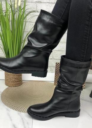 Стильні жіночі демісезонні  чоботи за натуральної шкіри і замші2 фото