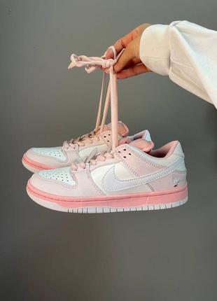 Жіночі шкіряні кросівки nike sb dunk pink bird5 фото