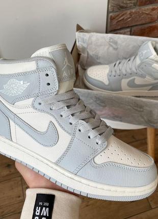 Кросівки copuon air jordan 1 mid white pure platinum