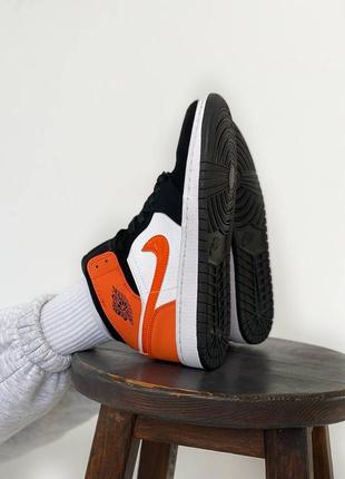 Чоловічі кросівки  jordan 1 high orange white black мужские кроссовки джордан