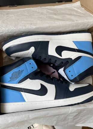 Кросівки nike air jordan 1 retro blue2 фото