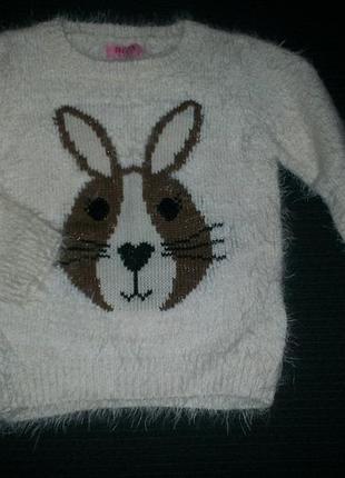Свитер травка с зайкой r&b 2-3г,