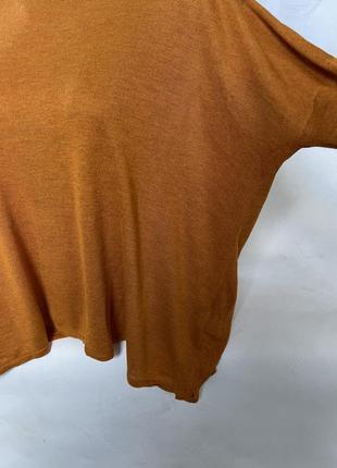 Базовая oversize кофта темно оранжевого цвета4 фото
