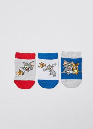 1-2/2-3/4-5 р новий фірмовий набір шкарпетки малюкам 3 пари tom and jerry том і джеррі lc waikiki