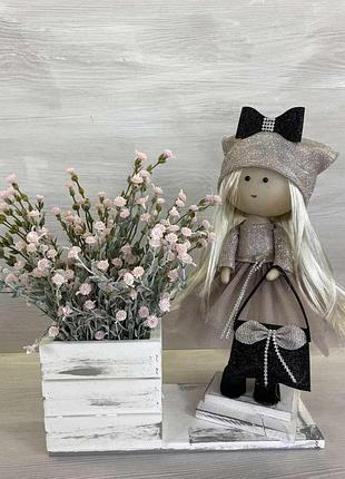 Интерьерная кукла  диана  с кашпо / высота куклы 35 см /