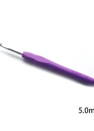 Крючек для вязания силиконовоя ручка  / цвет микс / длина 14 см / № 5 /заказ от 1 шт