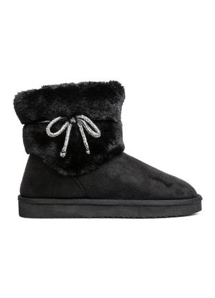 Сапоги, угги женские h&m boots with faux tur, р.36, 37, 38.