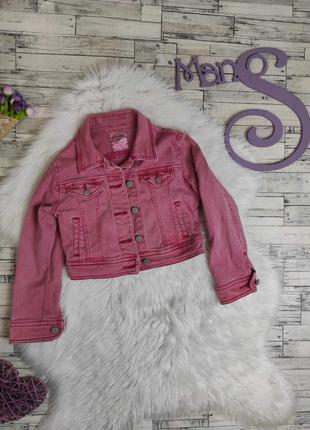 Детский джинсовый пиджак old navy на девочку короткий розовый размер 128