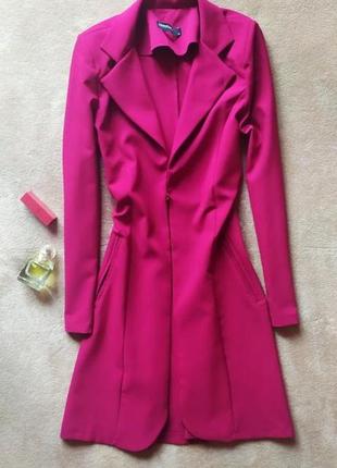 Распродажа 😍удлиненный пиджак блейзер цвета красной фуксии1 фото