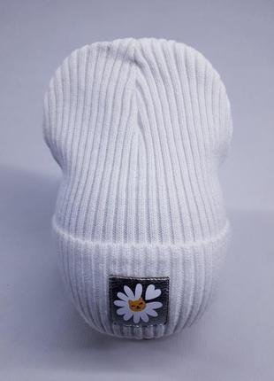 Дитяча демісезонна шапка для дівчинки kraft 31321 46-48см(р) св.рожевий, білий, молочний