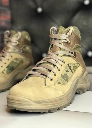 Мужские бежевые берцы чоловічі шкіряні бежеві берци