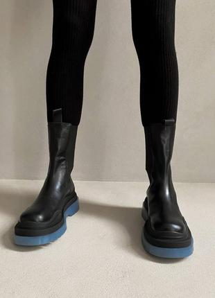 Женские кожаные ботинки bottega veneta6 фото