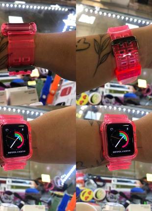 Ремінець + кейс 2 в 1 apple watch 38/40/41 мм , 42/44/45 силіконовий, протиударний.6 фото