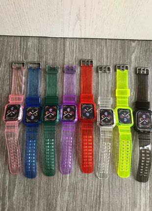 Ремінець + кейс 2 в 1 apple watch 38/40/41 мм , 42/44/45 силіконовий, протиударний.3 фото