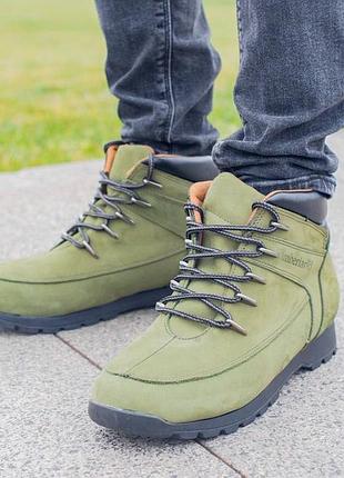 Осенние мужские ботинки short timberland haki (без меху) 40-41-42-43