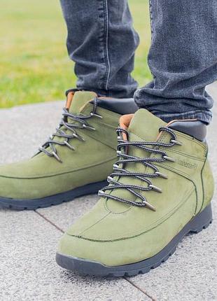 Осенние мужские ботинки timberland haki (без меху) 40-41-42-43