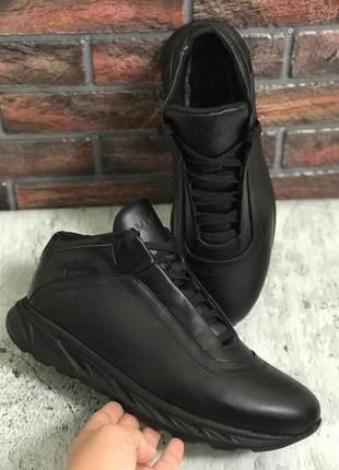 Мужские чёрные кожаные ботинки mag чоловічі чорні шкіряні черевики mag5 фото
